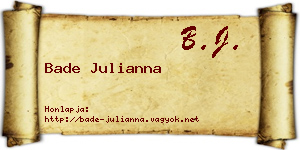 Bade Julianna névjegykártya